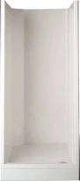 Aquaware Duolith cabine de douche 900 89 - 90 O 225  CM polyester blanc avec finition d’évacuation -sans porte- avec 3 panneaux