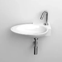 Clou First lave-mains 390 x 250 x 80 mm - blanc - marbre minéral - sans trou de robinet - sans trop-plein