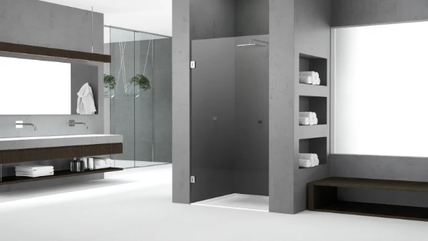 PORTE DE DOUCHE PIVOTANTE NOVELLINI D-SIGN 100 - 200 ! verre de securite ****SUR MESURE**** Transparent-  sans joints d'étachéité