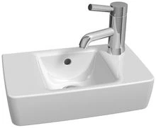 Geberit Renova Compact lave-mains 400 x 250 mm - blanc - avec trou de robinet - avec trop-plein