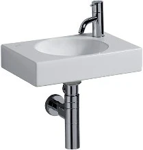 Geberit Preciosa II handenwasser 400 x 280 x 80 mm - wit - met kraangat rechts - zonder overloop