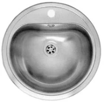 Reginox Atlantis lavabo encastré rond 460 mm - RVS 304 - avec trou de robinet - avec trop-plein