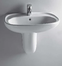 Procasa Normus lavabo 500 x 410 mm - blanc antibactérien - avec trou de robinet - avec trop-plein