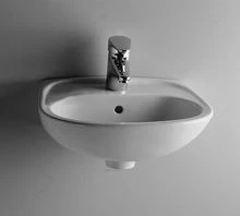 Procasa Normus lave-mains 450 x 360 mm - blanc - avec trou de robinet - avec trop-plein