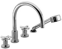 MELANGEUR BAIGNOIRE DORNBRACHT TARA. chromé 4 trous montage sur bord bec 220 mm