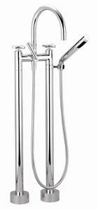 Dornbracht TARA mitigeur bain pose libre 2-trous 92CM  chromé montage au sol sailli 22cm, avec douchette