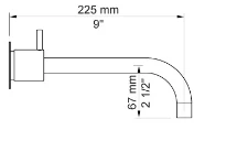 MELANGEUR . VOLA 121 inox brossé 40 bec d'ecoulement 225mm
