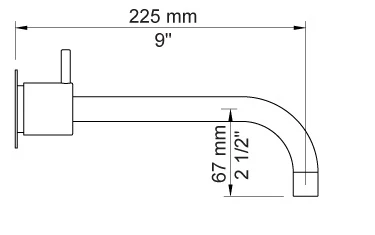 MUUR MENGKRAAN VOLA 121 40 geborsteld rvs uitloopbek 225mm