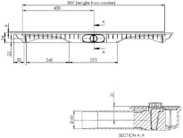 Carrodrain Cayman rigole de douche avec grille 800 mm - White - hauteur d'encastrement 60 mm - débit 31 l/min