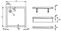 Huppe Purano receveur de douche 1000 x 1000 x 26 mm - blanc