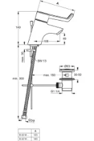 MELANGEUR DE LAVABO IDEAL STANDARD CERAPLUS chromé vidage automat. avec levier 180 mm