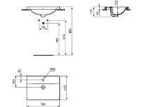 Ideal Standard Connect lavabo encastré 580 x 430 x 175 mm - blanc - avec trou de robinet - avec trop-plein