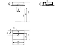 Ideal Standard Strada lavabo à poser 500 x 420 mm - blanc - avec trou de robinet - avec trop-plein - 4 côtés vitrés