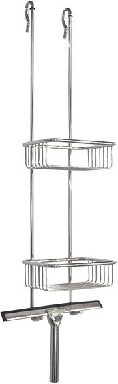 Huppe Butler éponge et porte-savon 700 x 170 mm - chromé - avec raclette