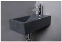 Procasa Thiny lave-mains 400 x 220 mm - granit adouci - avec trou de robinet droite - sans trop-plein