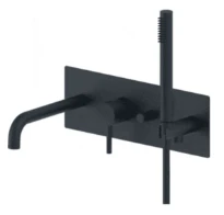 MELANGEUR BAIN/DOUCHE PAFFONI LIGHT noir mat complet,à encastrer avec inverseur,bec+setdedouche