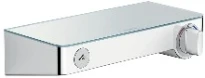 Hansgrohe Select 300 rob. thermostat. douche blanc/chromé apparent avec tablette