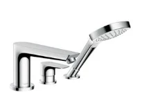 Hansgrohe Talis E mitigeur bain 3-trous montage sur gorge chromé avec douchette, flexible 1,60m