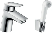 MELANGEUR BIDET HANSGROHE LOGIS chromé comfortzone 70 sans vidage, a/support mural et flexible 160mm