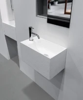 Antonio Lupi Calco lave-mains 450 x 250 mm - cuvette droite - blanc - Flumood - sans trou de robinet - sans trop-plein