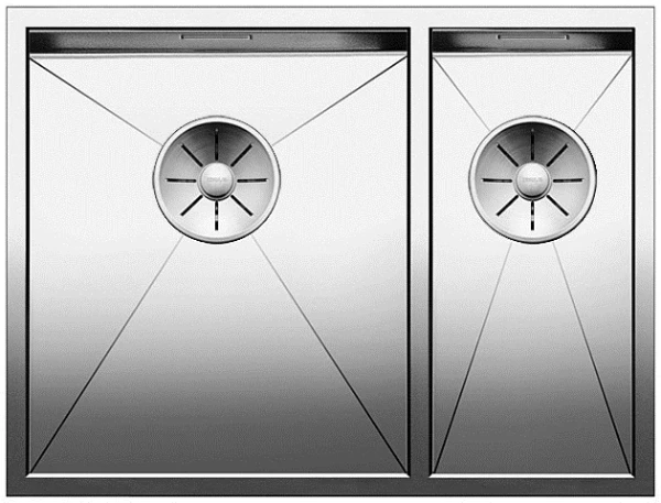 EVIER SOUS-ENCASTRABLE BLANCO ZEROX 340/180-U 585 - 440 o MM inox cuve grande a gauche