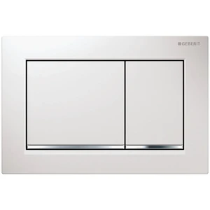 Geberit Omega 30 plaque de commande - blanc 2 touches synthétique blanc/chromé brillant/blanc