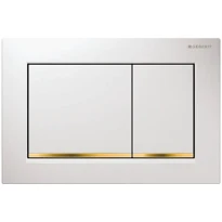PLAQUE DE COMMANDE GEBERIT OMEGA 30 blanc synthetique duocommande blanc/or/blanc