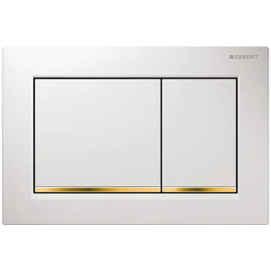 PLAQUE DE COMMANDE GEBERIT OMEGA 30 blanc synthetique duocommande blanc/or/blanc