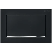 Geberit OMEGA 30 plaque de commande noir 2 touches plastique noir/chromé brillant/noir