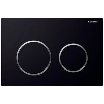 Geberit OMEGA 20 plaque de commande noir 2 touches plastique noir/chromé brillant/noir