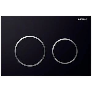 Geberit OMEGA 20 plaque de commande noir 2 touches plastique noir/chromé brillant/noir
