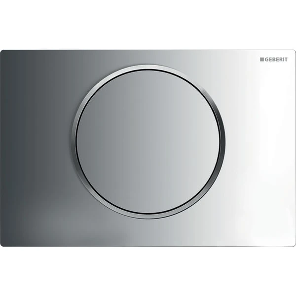 Geberit Sigma 10 plaque de commande chromé anneau mat chromé plastique avec 1 bouton poussoir chromé