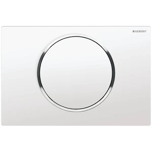 Geberit Sigma 10 plaque de commande - blanc - avec 1 touche blanc et anneau chromé