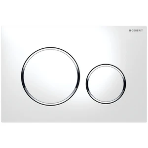 Geberit Sigma 20 plaque de commande - blanc - avec 2 touches - anneau autour chromé