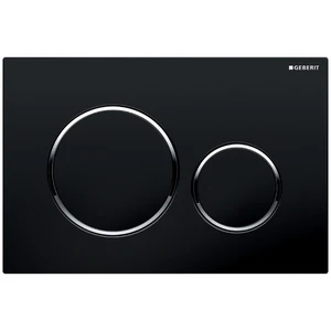 Geberit Sigma 20 plaque de commande - noir - avec 2 touches - anneau autour chromé