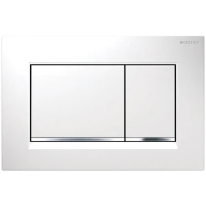 Geberit Sigma 20 (ex Sigma 30) plaque de commande - blanc - avec 2 touches - chromé touches en bas