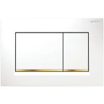 Geberit Sigma 20 (ex Sigma 30) plaque de commande - blanc or pour réservoir synthétique à encastrer 2 boutons de commande - or en bas de boutons