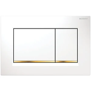 Geberit Sigma 20 (ex Sigma 30) plaque de commande - blanc or pour réservoir synthétique à encastrer 2 boutons de commande - or en bas de boutons