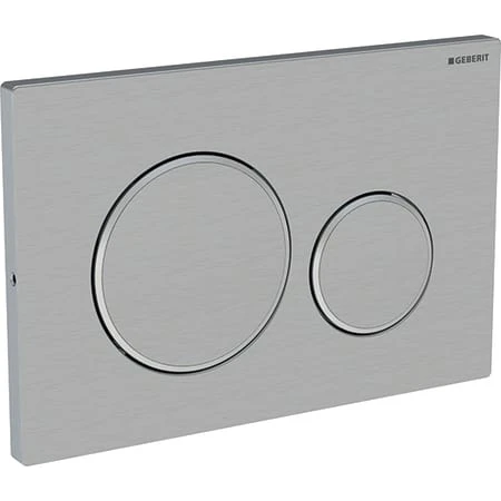 PLAQUE DE COMMANDE TOILETTE GEBERIT SIGMA 20 inox a visser 2 boutons de commande