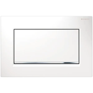 Geberit Sigma 10 plaque de commande - blanc - avec 1 touche - chromé autour touche