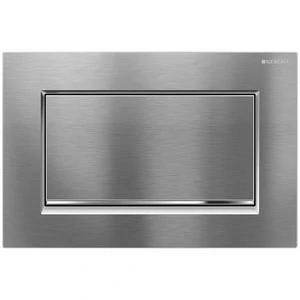 Geberit Sigma 10 plaque de commande - chromé mat pour réservoir synthétique à encastrer 1 bouton de commande - chromé autour bouton
