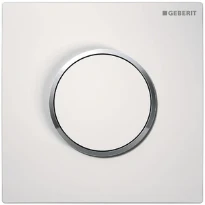 Geberit Sigma 10 plaque de commande urinoir - blanc chromé - bouton poussoir pneumatique manuel