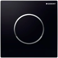 Geberit Sigma 10 plaque de commande urinoir - noir chromé - bouton poussoir pneumatique manuel