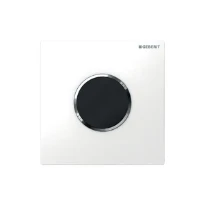 COMMANDE D'URINOIR GEBERIT SIGMA 10 blanc metal chromé/blanc ur electronique,ir et batterie 9v