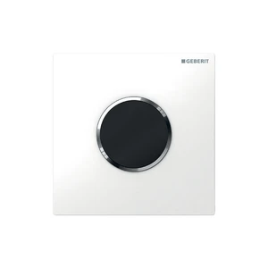 COMMANDE D'URINOIR GEBERIT SIGMA 10 blanc metal chromé/blanc ur electronique,ir et batterie 9v