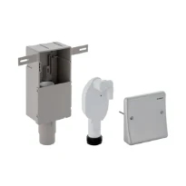 Geberit Uniflex siphon à encastrer 50 MM X 56 MM polypropylène pour machine à laver - avec plaque de finition en inox - modèle encastré