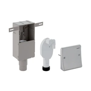 Geberit Uniflex siphon à encastrer 50 MM X 56 MM polypropylène pour machine à laver - avec plaque de finition en inox - modèle encastré