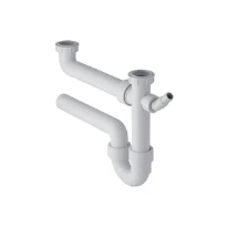 Geberit siphon 6/4 x 50 mm blanc pour évier 2 bassins
