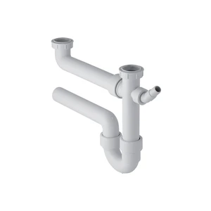 Geberit siphon 6/4 x 50 mm blanc pour évier 2 bassins