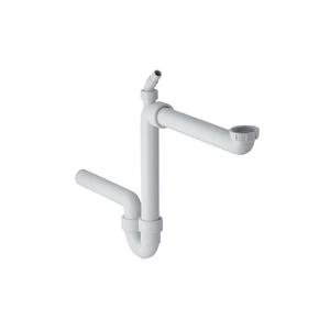 Geberit PP siphon tubulaire simple gain de place 6/4 x 40 mm - blanc - avec raccordement machine à laver